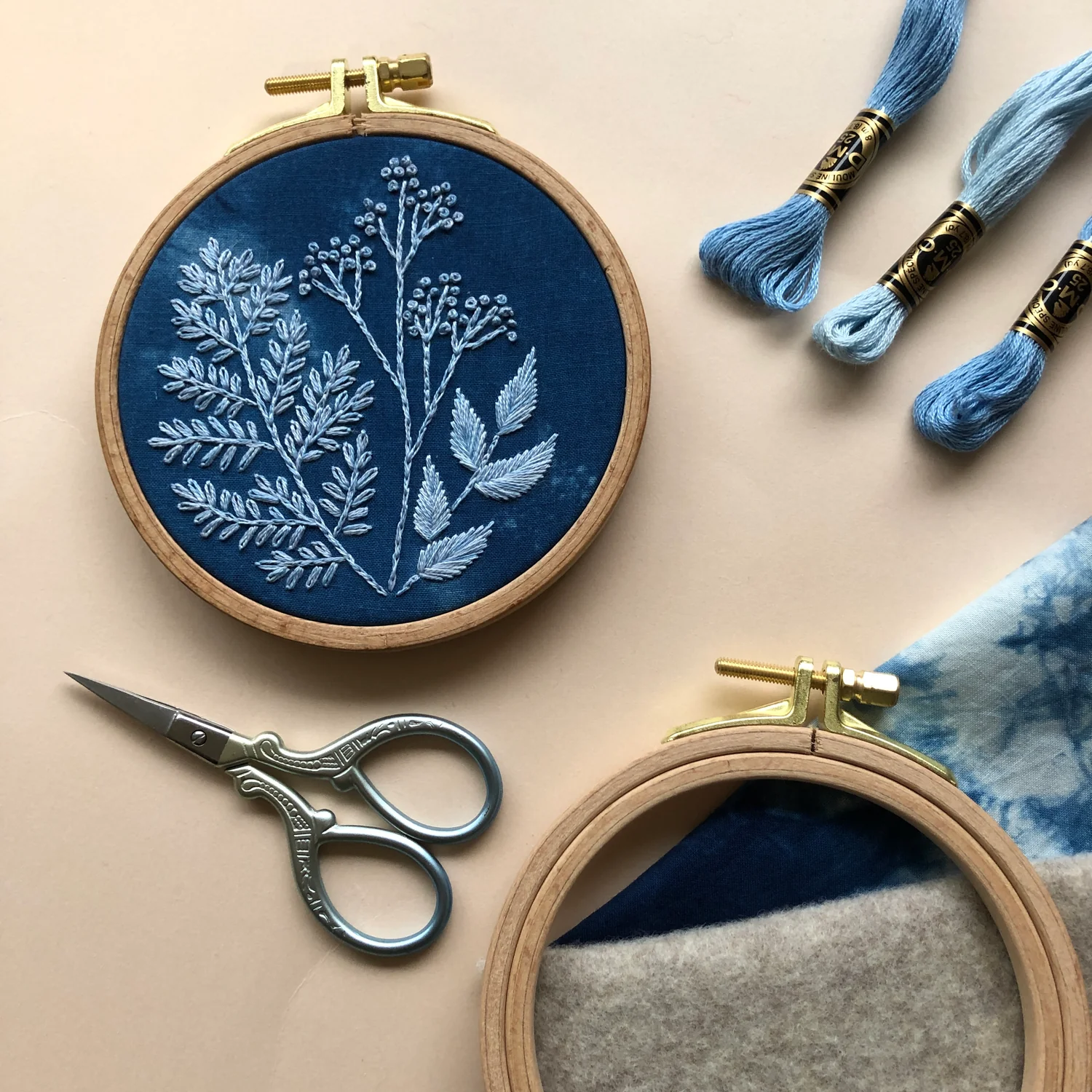 Cyanotype_Botanicals_Beginner_Friendly_DIY_Embroidery_Kit_Finished_Design_1500x